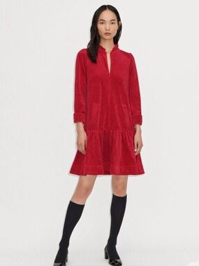 Me+Em  Velour Short Swing Dress in Racing Red Size 10